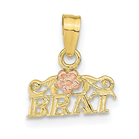 10K Rose and Yellow Gold BRAT Pendant