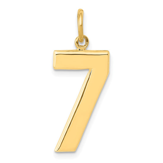 10k Large Polished Number 7 Charm
