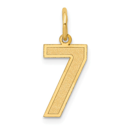 10k Medium Satin Number 7 Charm