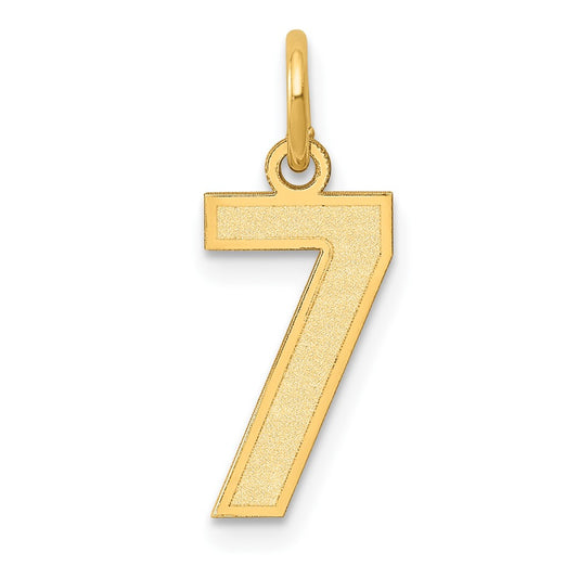 10k Small Satin Number 7 Charm