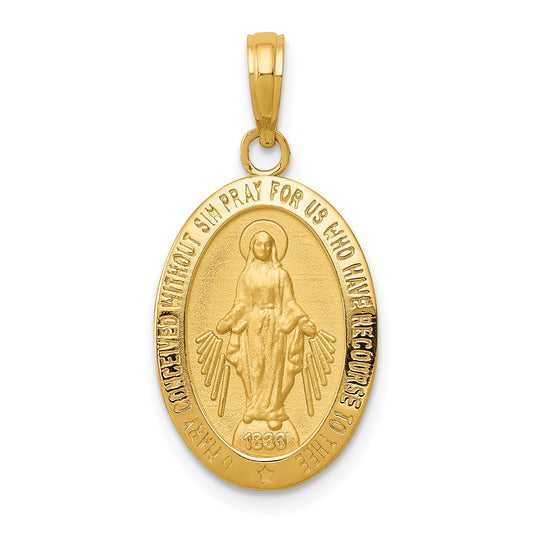 10k Virgin Mary Medal Pendant