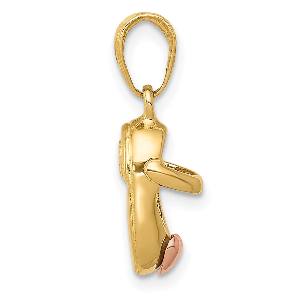 10k  3D Two-tone Shoe Charm