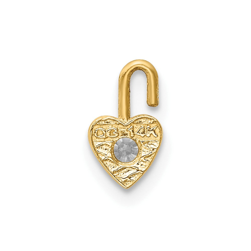 10ky April Synthetic Birthstone Heart Charm