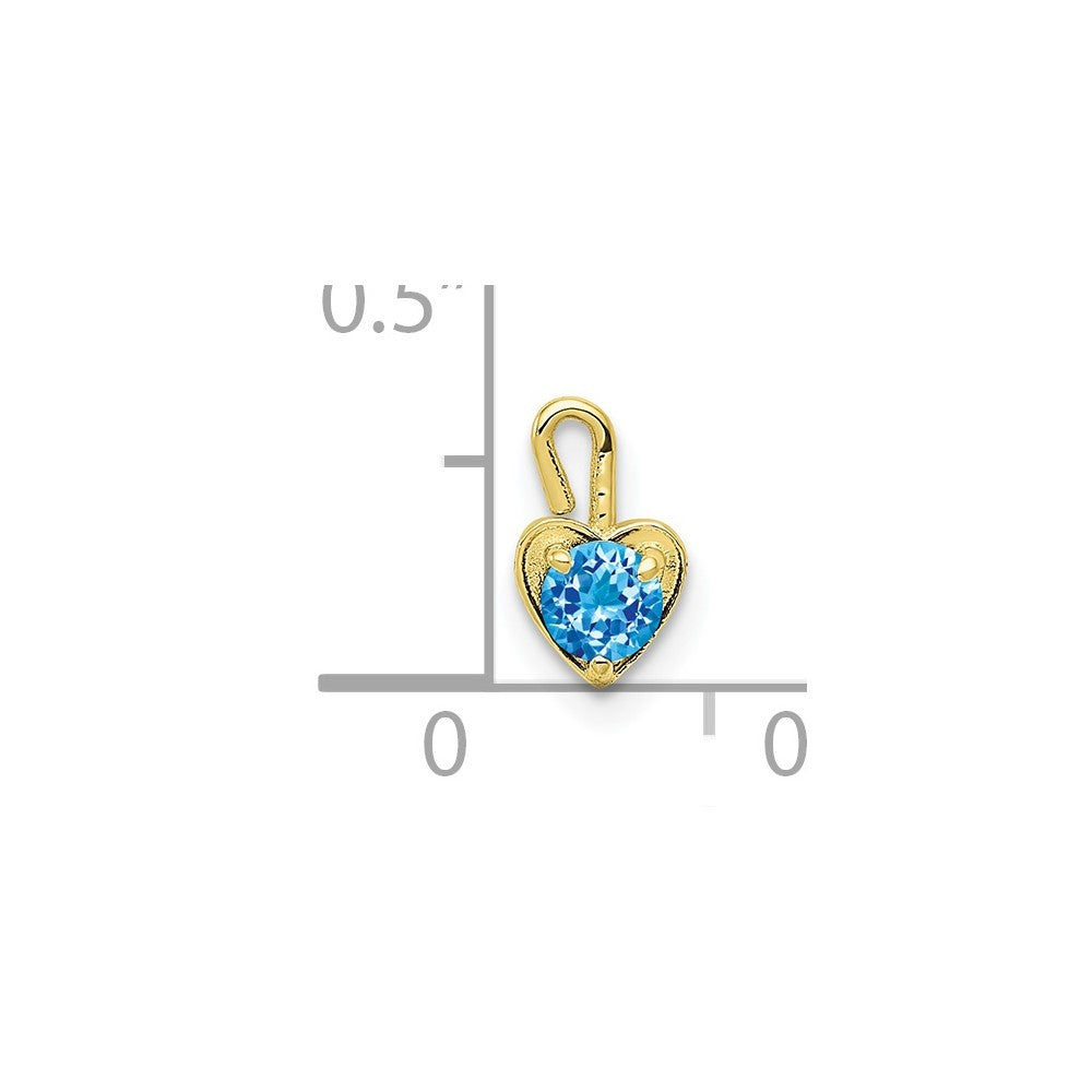 10ky December Synthetic Birthstone Heart Charm