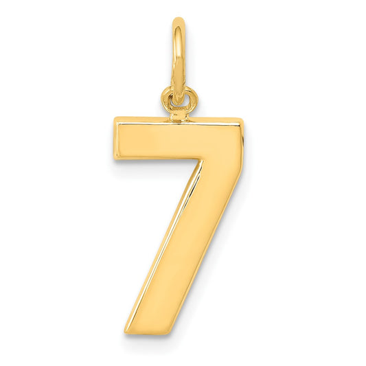 10k Medium Polished Number 7 Charm