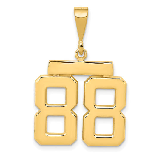 10k Medium Polished Number 88 Charm