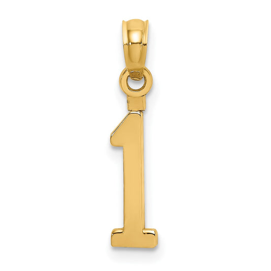 10K Number 1 Block Charm