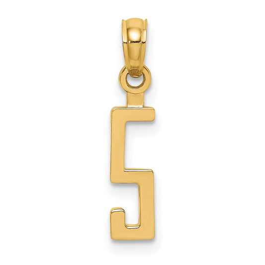 10K Number 5 Block Charm