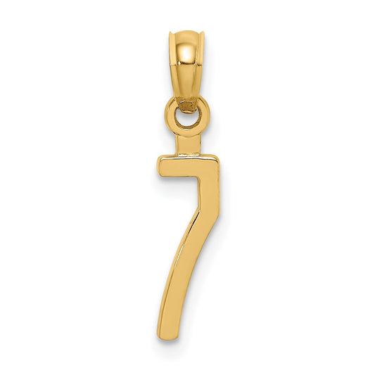 10K Number 7 Block Charm
