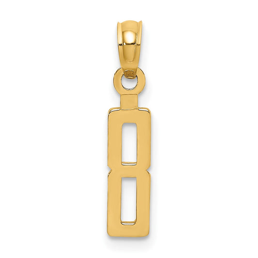 10K Number 8 Block Charm