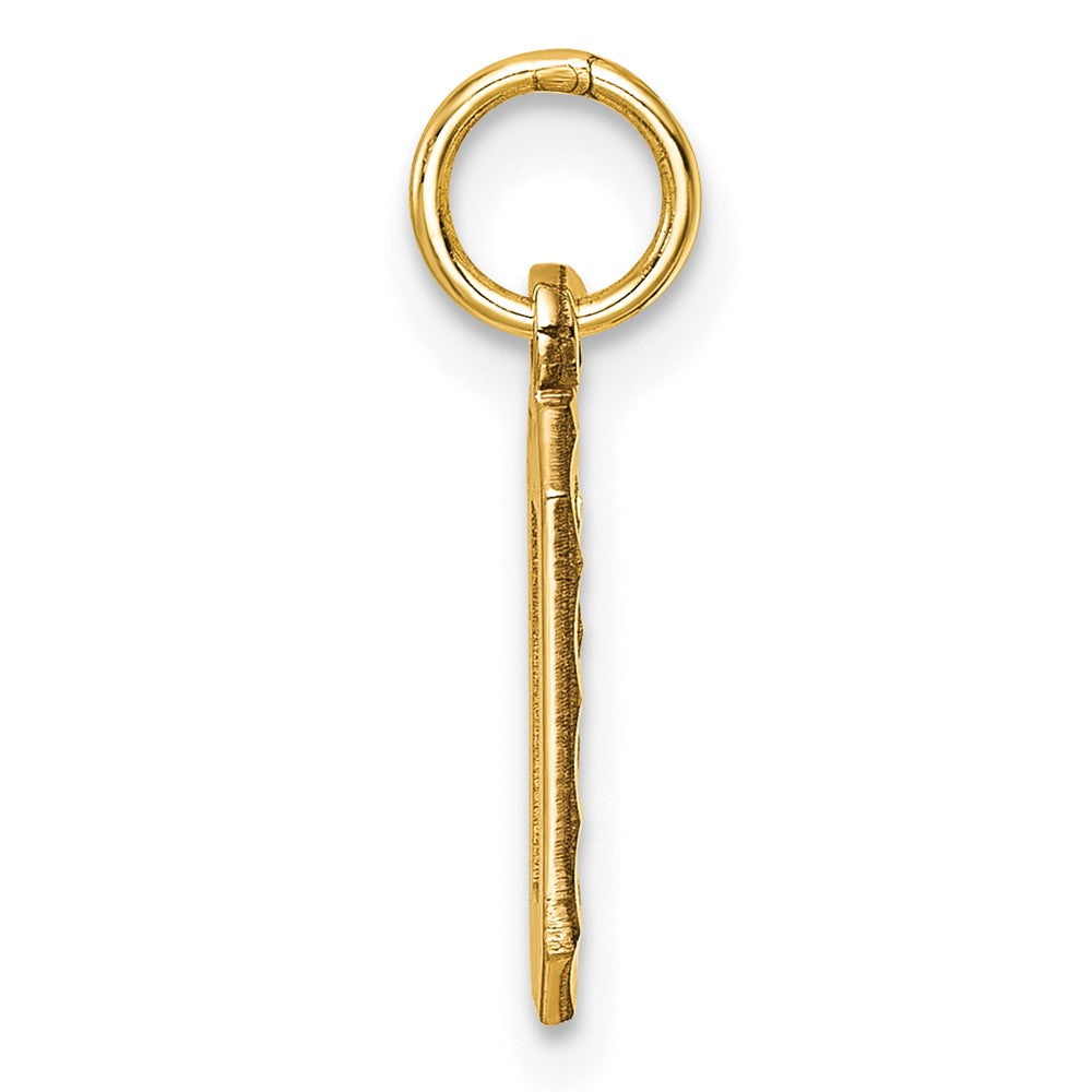 10ky Casted Small Diamond-cut Number 0 Charm