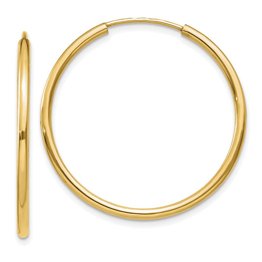 10k Polished Endless Tube Hoop Earrings