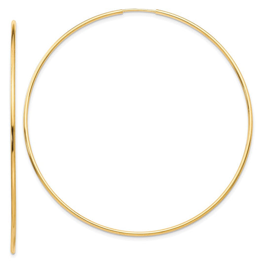 10k Polished Endless Tube Hoop Earrings