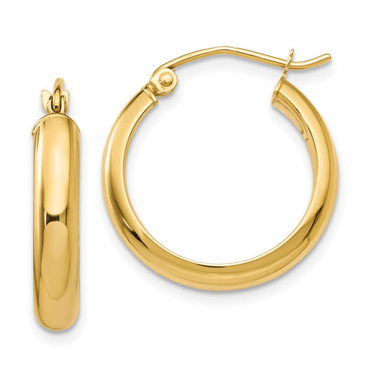 10k Round Tube Hoop Earrings