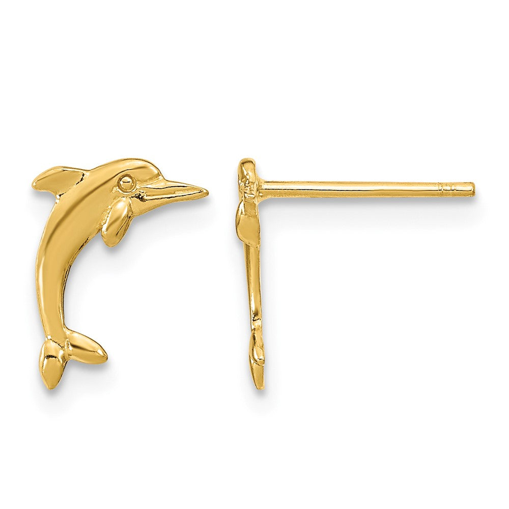10k Dolphin Post Earrings