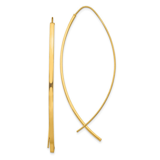 10k 1.75mm Square Tube Wire Threader Earrings