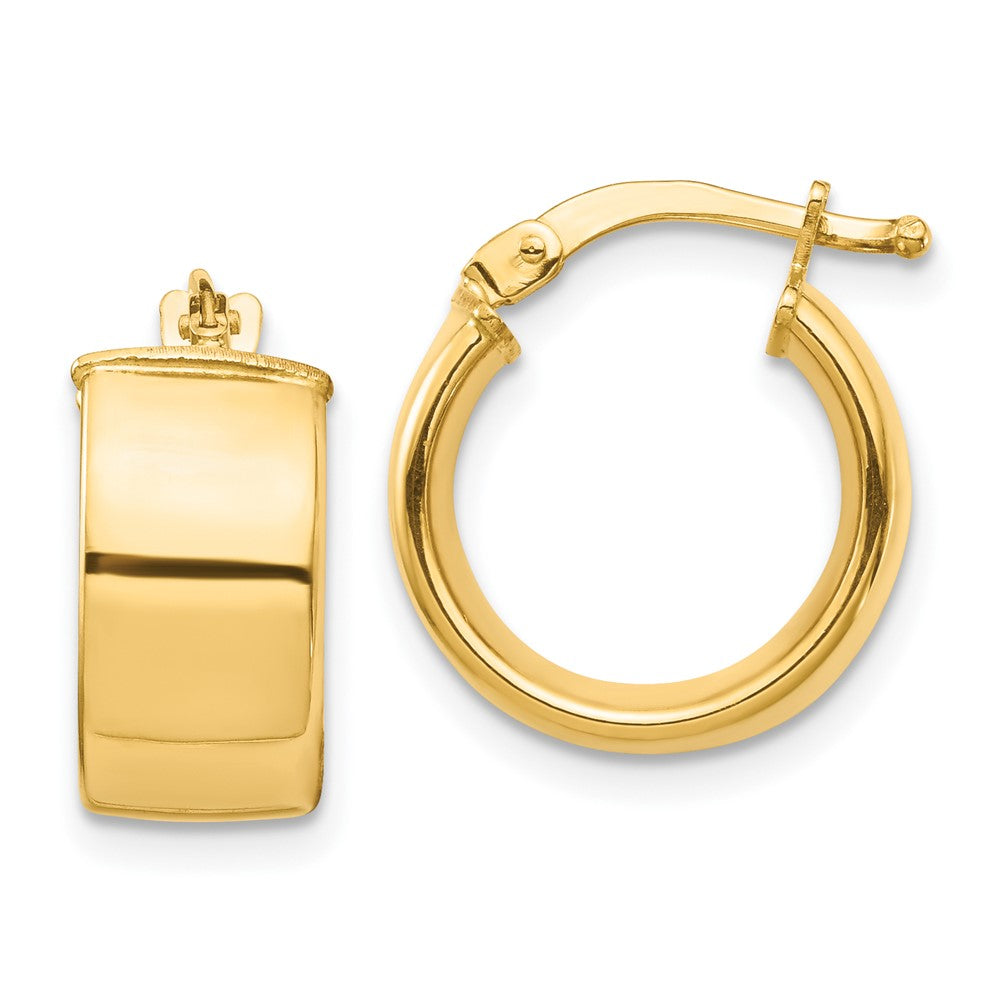 10k High Polished 7mm Hoop Earrings