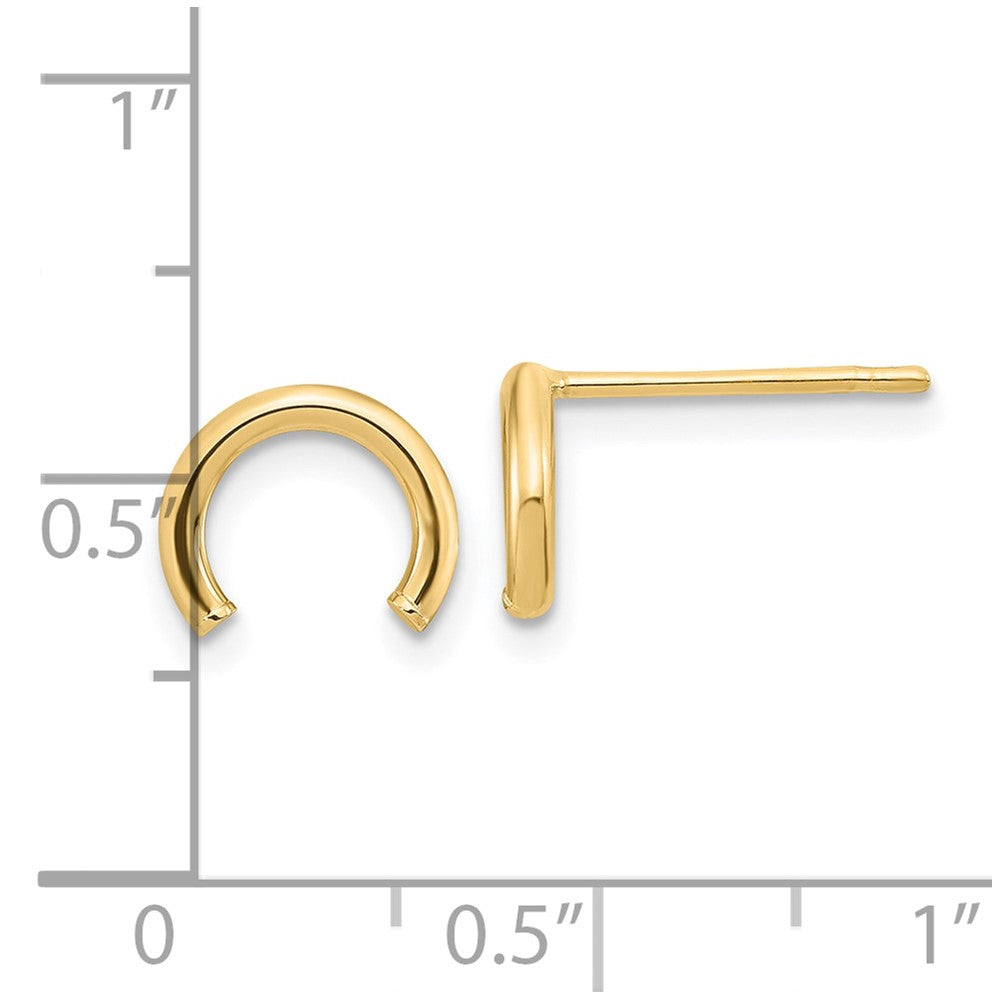 10k Polished U Shape Tube Post Earrings