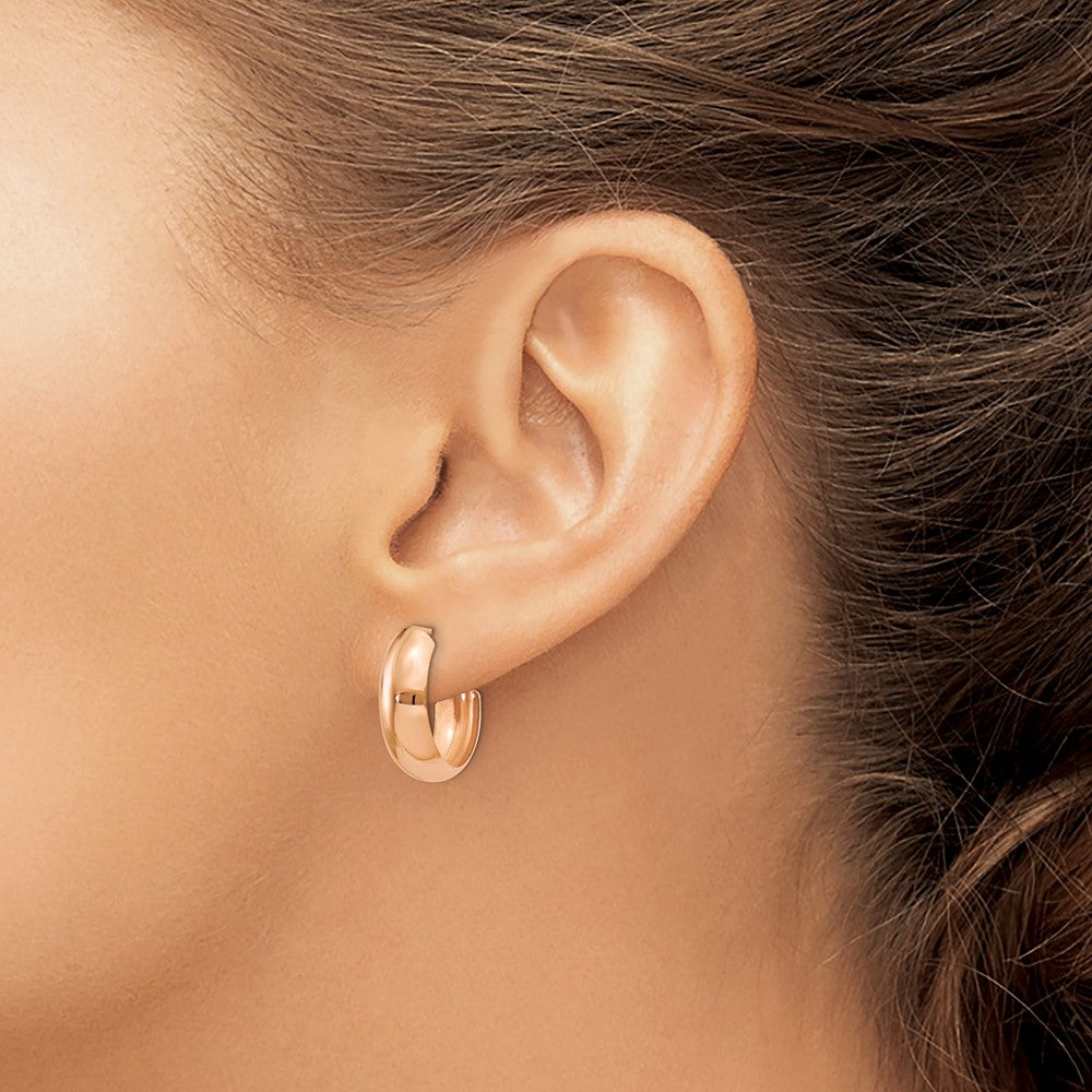 10k Rose Gold Polished Hoop Earrings