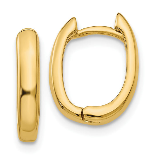 10k Oval Hinged Hoop Earrings