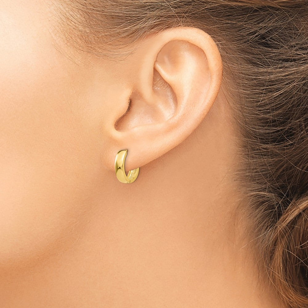 10k Yellow Gold Round Hinged Hoop Earrings