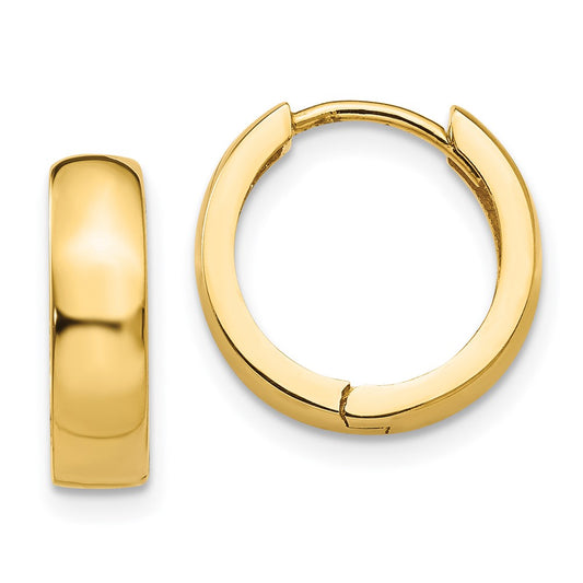 10k Yellow Gold Round Hinged Hoop Earrings