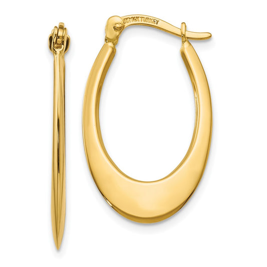 10K Polished Hoop Earrings