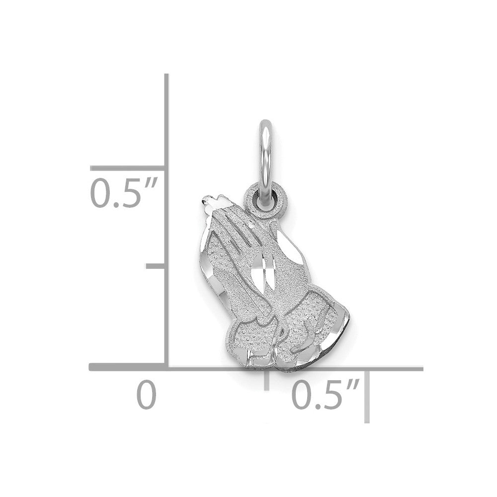 10K White Gold Praying Hands Charm