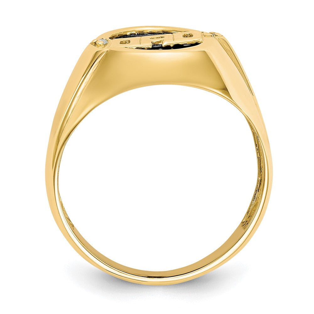 14k Men's Diamond and Black Onyx DAD Ring