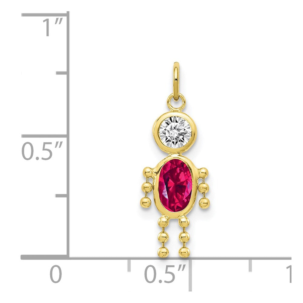 10k July Boy Birthstone Charm