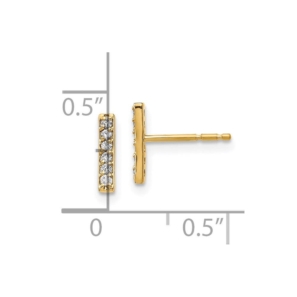 10k Diamond Bar Earrings