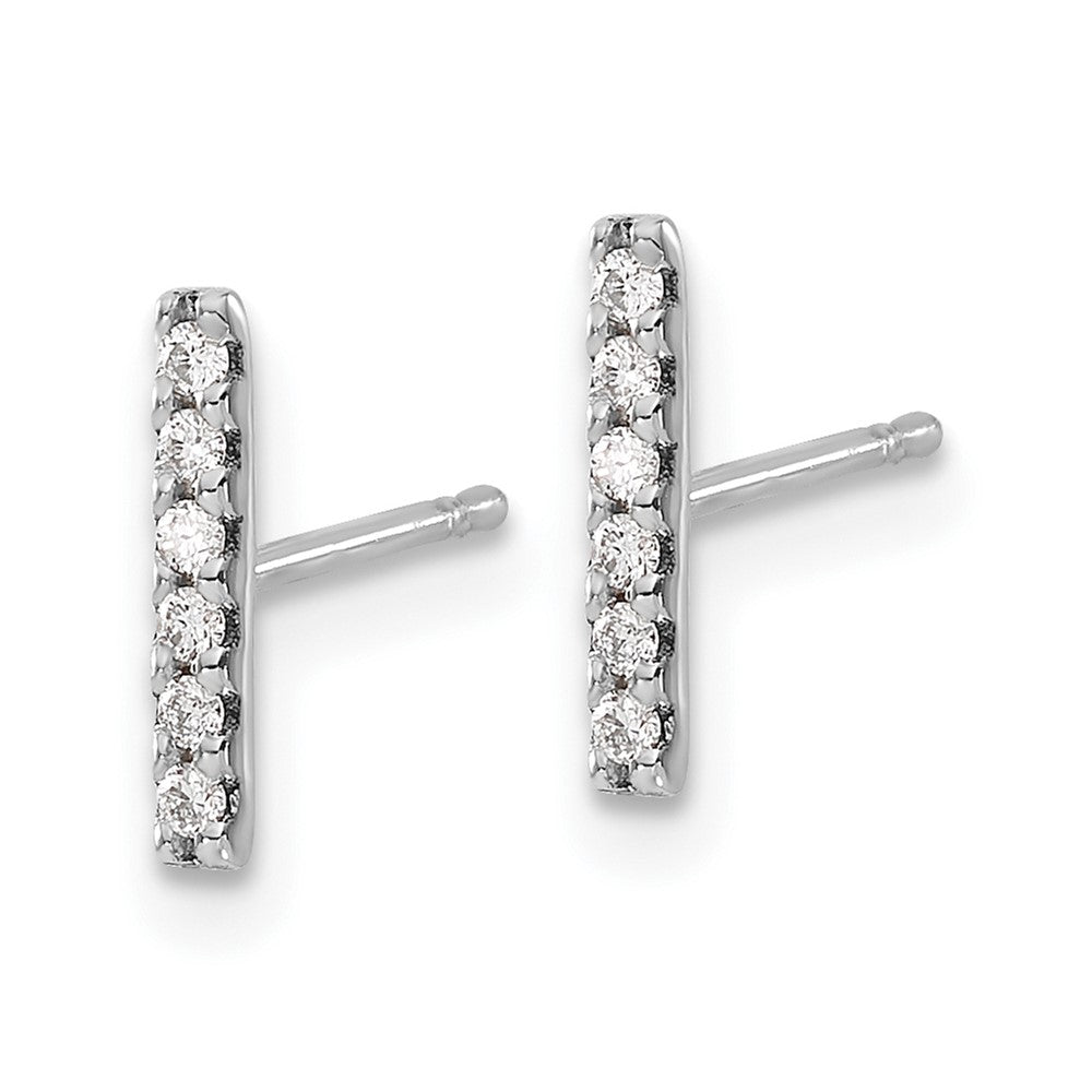 10k White Gold Bar Earrings Mtg (nonRhodium)