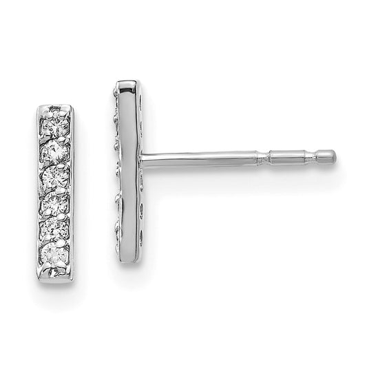 10k White Gold Bar Earrings Mtg (nonRhodium)