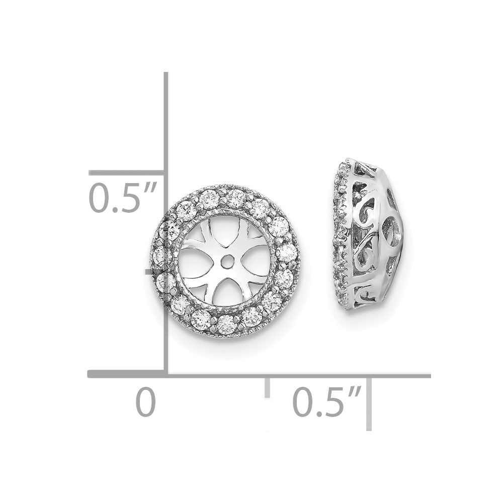 10k White Gold AA Diamond Earring Jacket