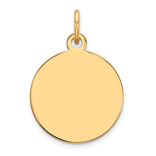 10K Plain .018 Gauge Circular Engravable Disc Charm