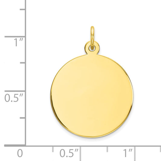 10K Plain .018 Gauge Circular Engravable Disc Charm