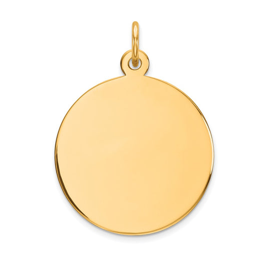 10K Plain .013 Gauge Circular Engravable Disc Charm