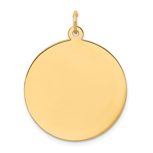 10K Plain .013 Gauge Circular Engravable Disc Charm