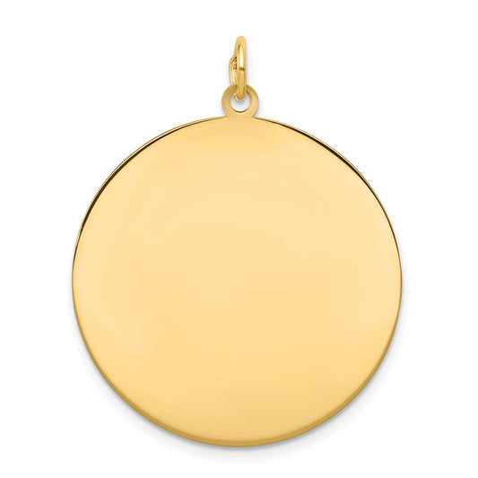 10K Plain .013 Gauge Circular Engravable Disc Charm