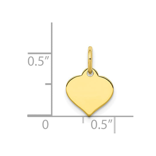 10k .018 Gauge Heart Disc Charm