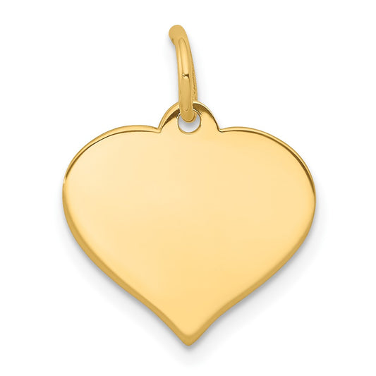 10k .018 Gauge Heart Disc Charm