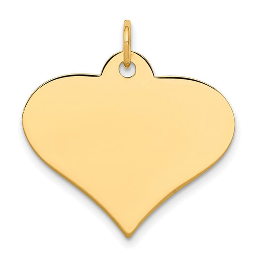 10k Plain .018 Gauge Engraveable Heart Disc Charm