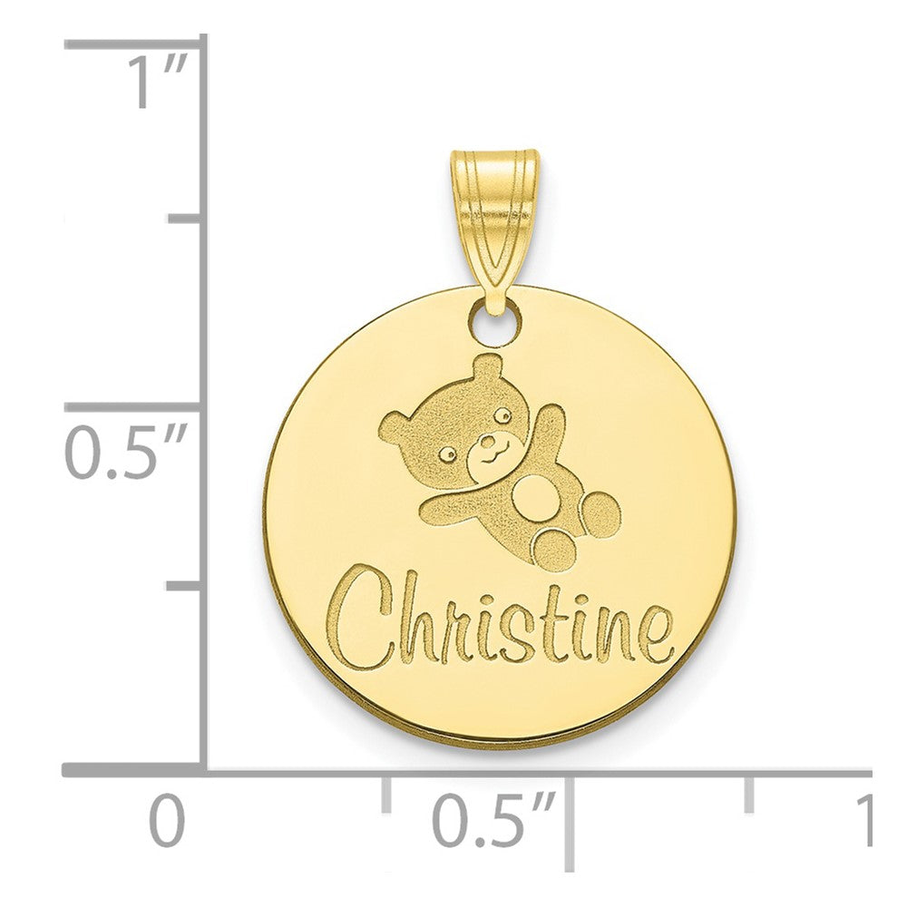 10k Yellow Small Customized Round Pendant