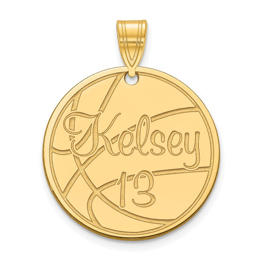 10k Yellow Gold Medium Customized Round Pendant