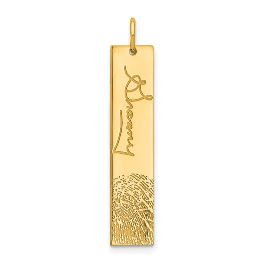 10k Yellow Gold Signature and Fingerprint Charm