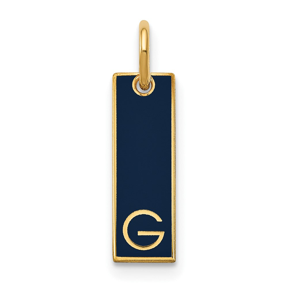 10k Yellow Gold Small Epoxy Initial Bar Charm