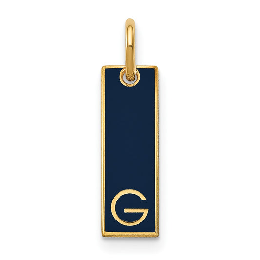 10k Yellow Gold Small Epoxy Initial Bar Charm