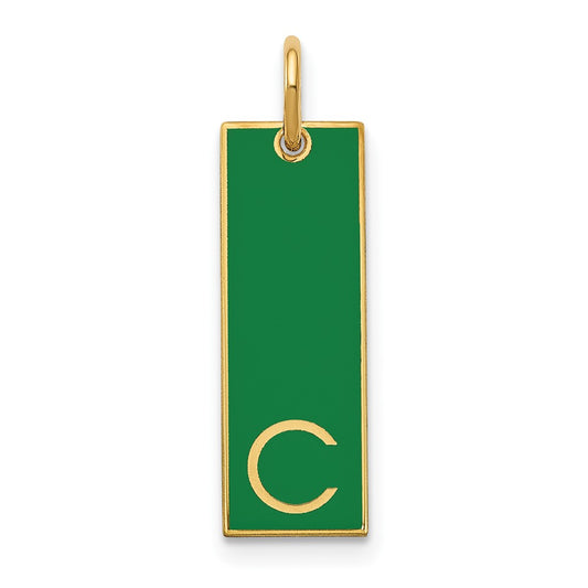 10k Yellow Gold Large Epoxy Initial Bar Charm