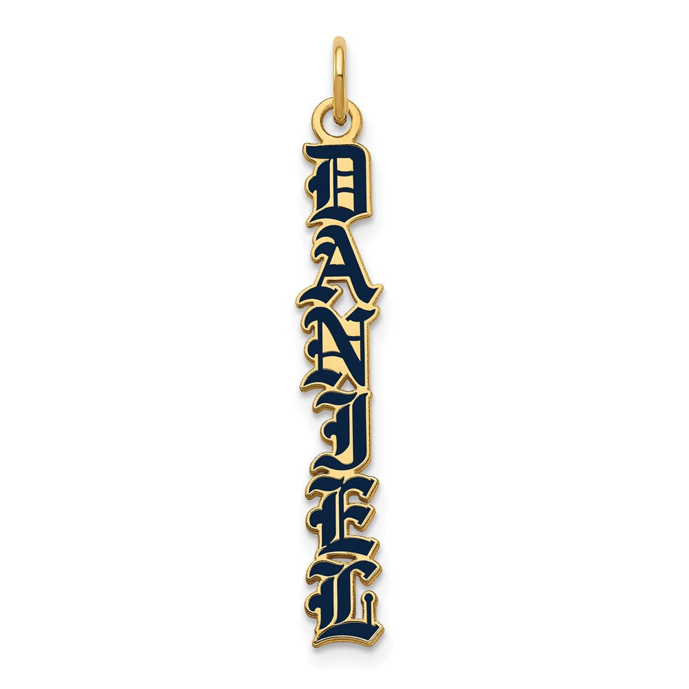 10k Yellow Gold English Towne Font Epoxy Name Plate Charm