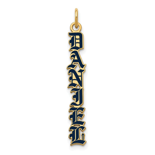 10k Yellow Gold English Towne Font Epoxy Name Plate Charm